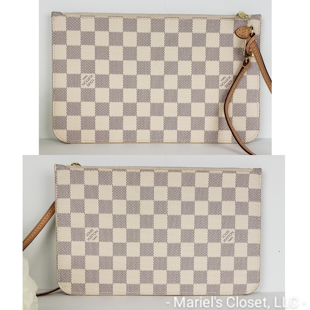 Authentic Louis Vuitton Damier Azur Neverfull Pochette #2707M - Picture 6 of 9